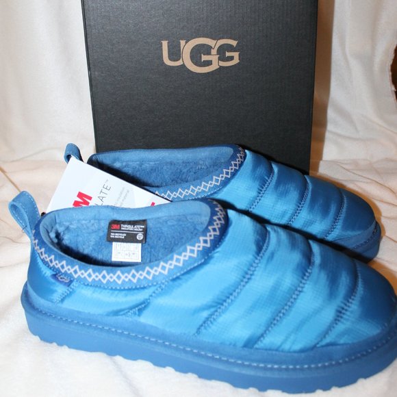 NIB MEN'S UGG TASMAN‎ PUFFER SHEARLING LINED SLIPPER SHOES ROYAL BLUE - Picture 2 of 7